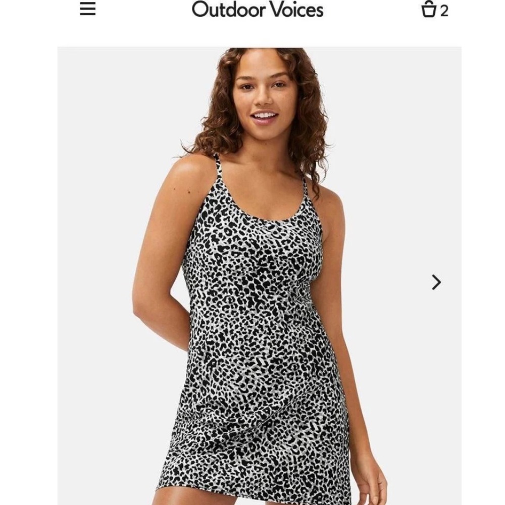Outdoor Voices Exercise Dress in Snow Leopard